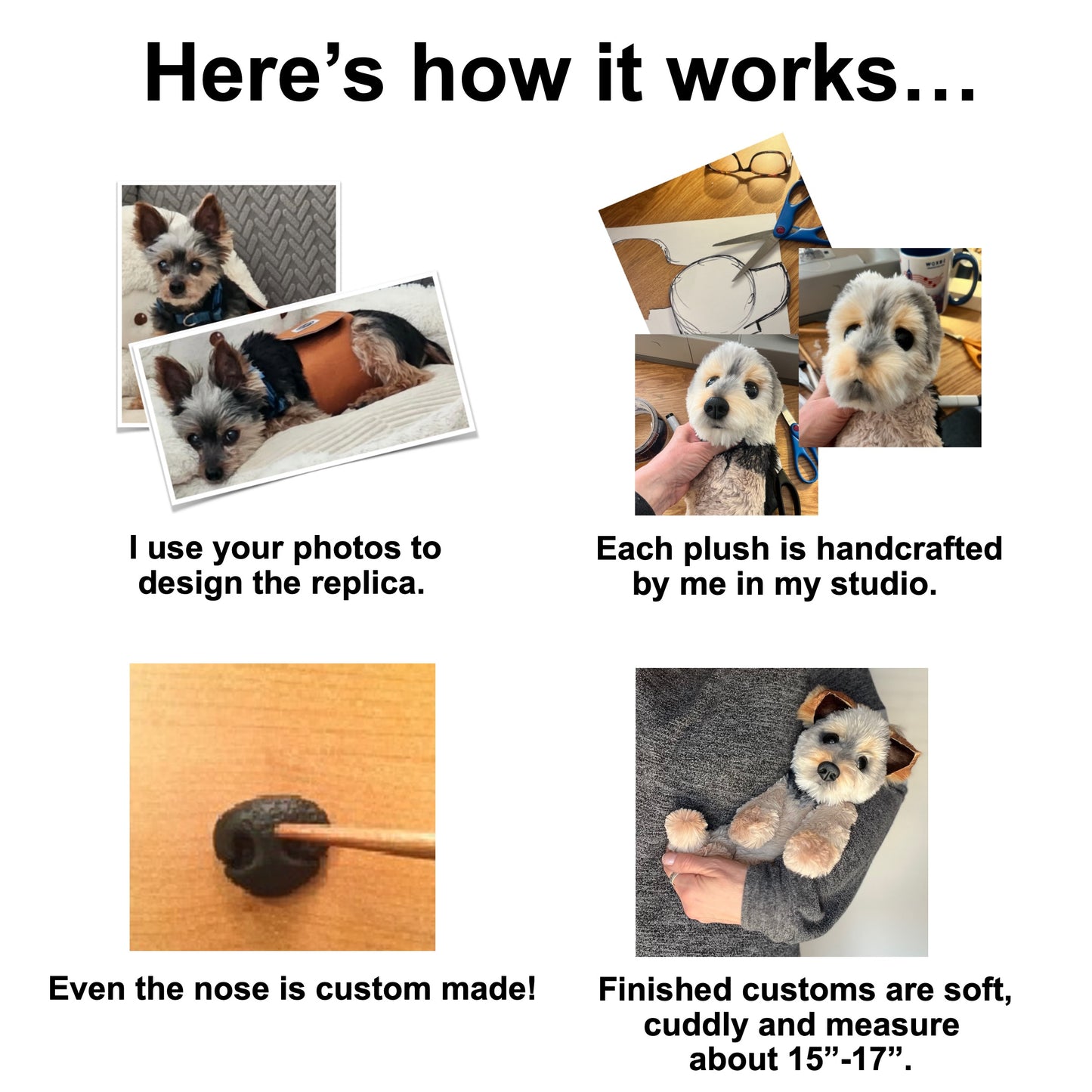 Custom Plush Dog Replica—15" to 17"