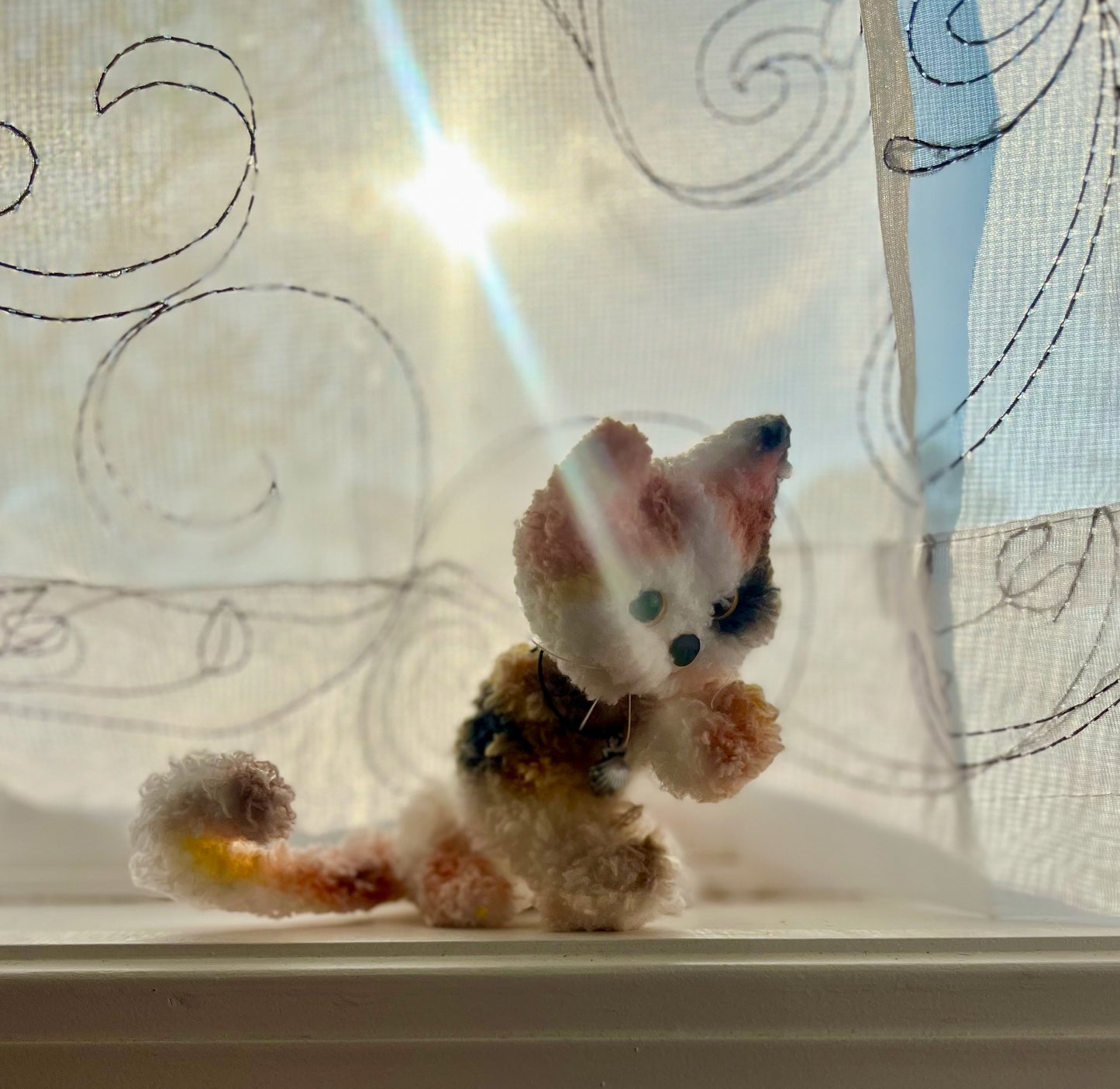 Posable calico cat, calico cat doll, calico cat miniature, calico figurine, cat lover gift