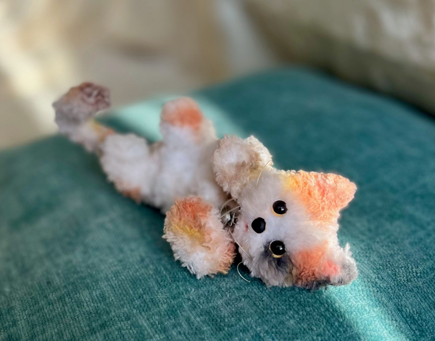 Posable calico cat, calico cat doll, calico cat miniature, calico figurine, cat lover gift