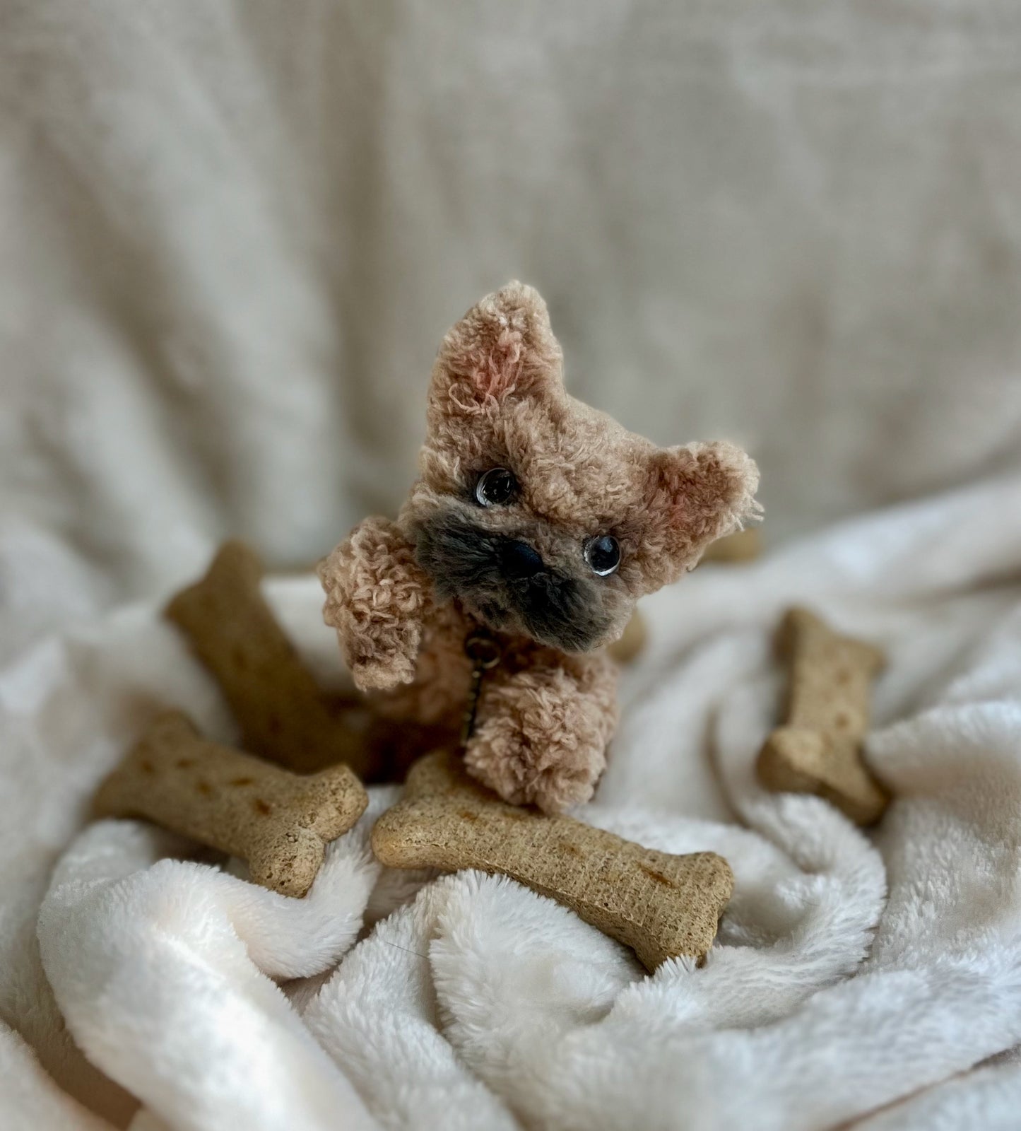 Cute posable French Bulldog, Frenchie doll, French Bulldog Miniature, Plush Frenchie, Doll pet, doll house pet