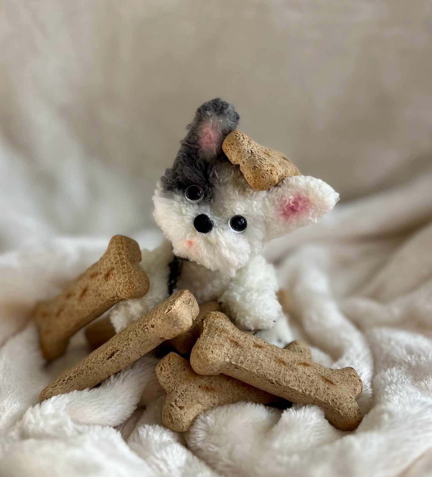 French Bulldog puppy, Frenchie dog, posable French Bulldog, French Bulldog figurine, Frenchie miniature, French Bulldog plushie