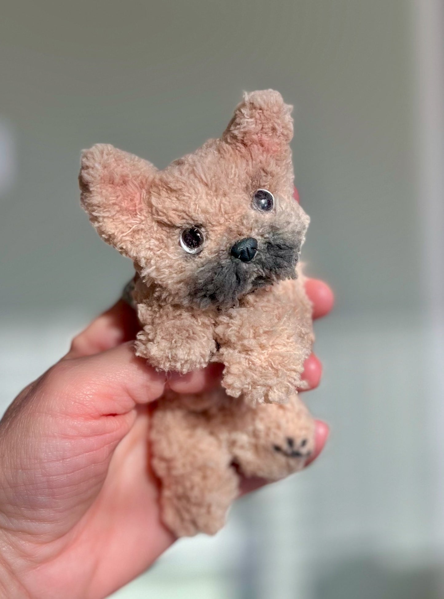 Cute posable French Bulldog, Frenchie doll, French Bulldog Miniature, Plush Frenchie, Doll pet, doll house pet