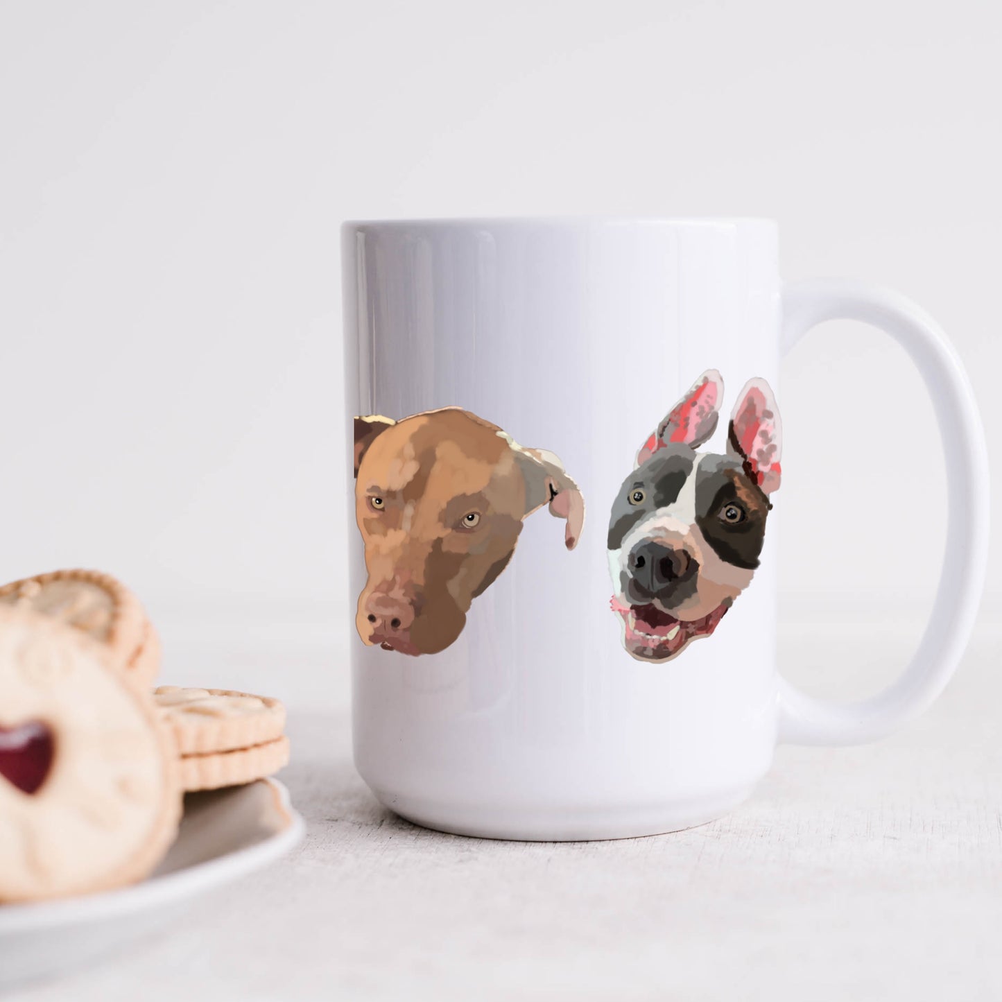 Painted pitbull faces mug