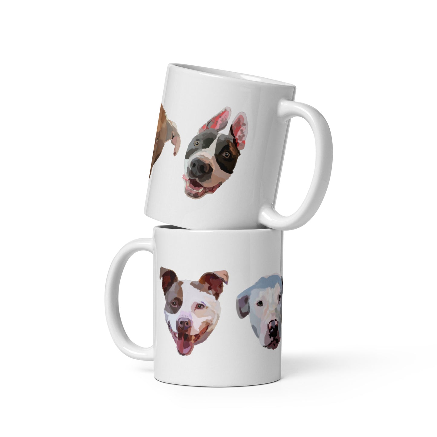 Painted pitbull faces mug