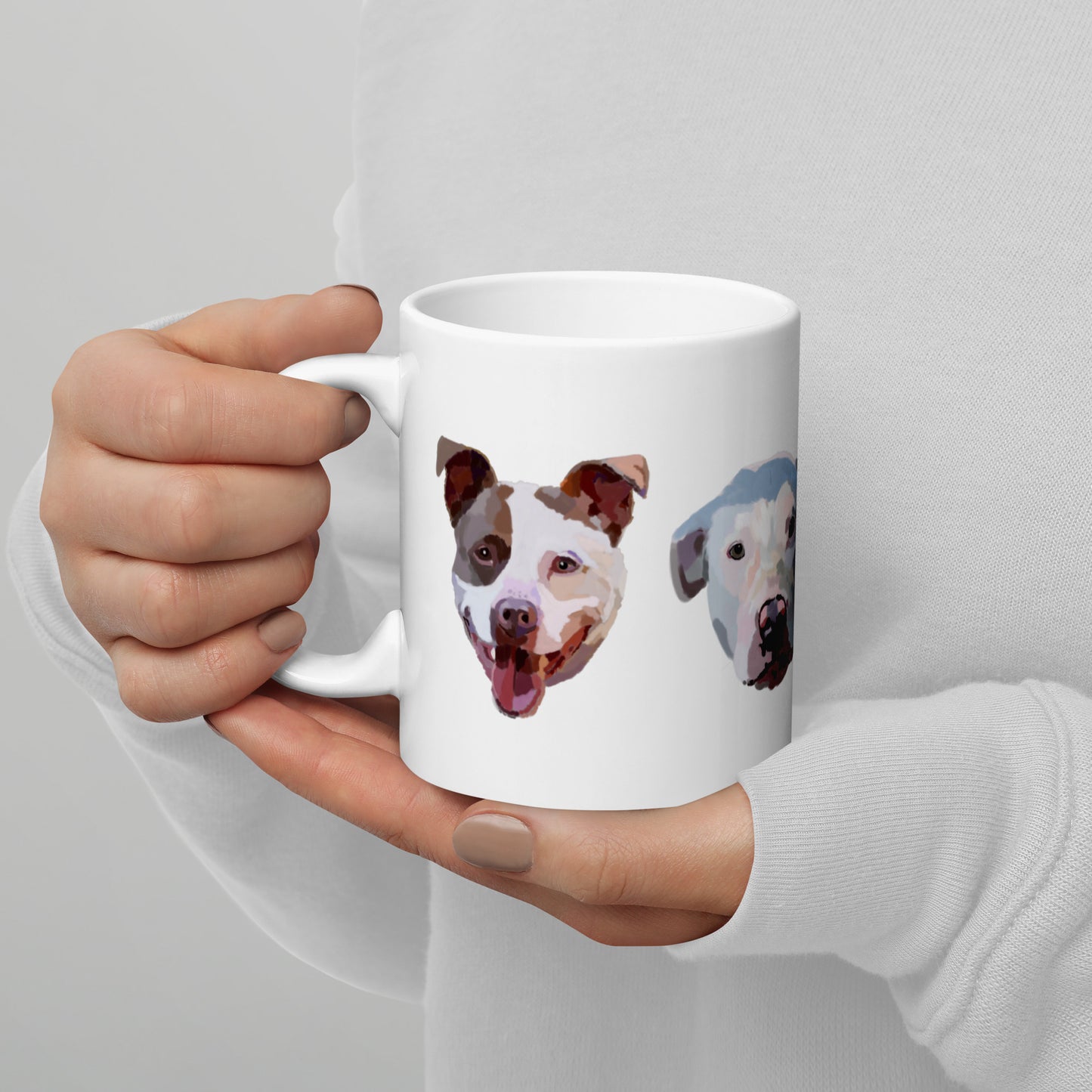 Painted pitbull faces mug