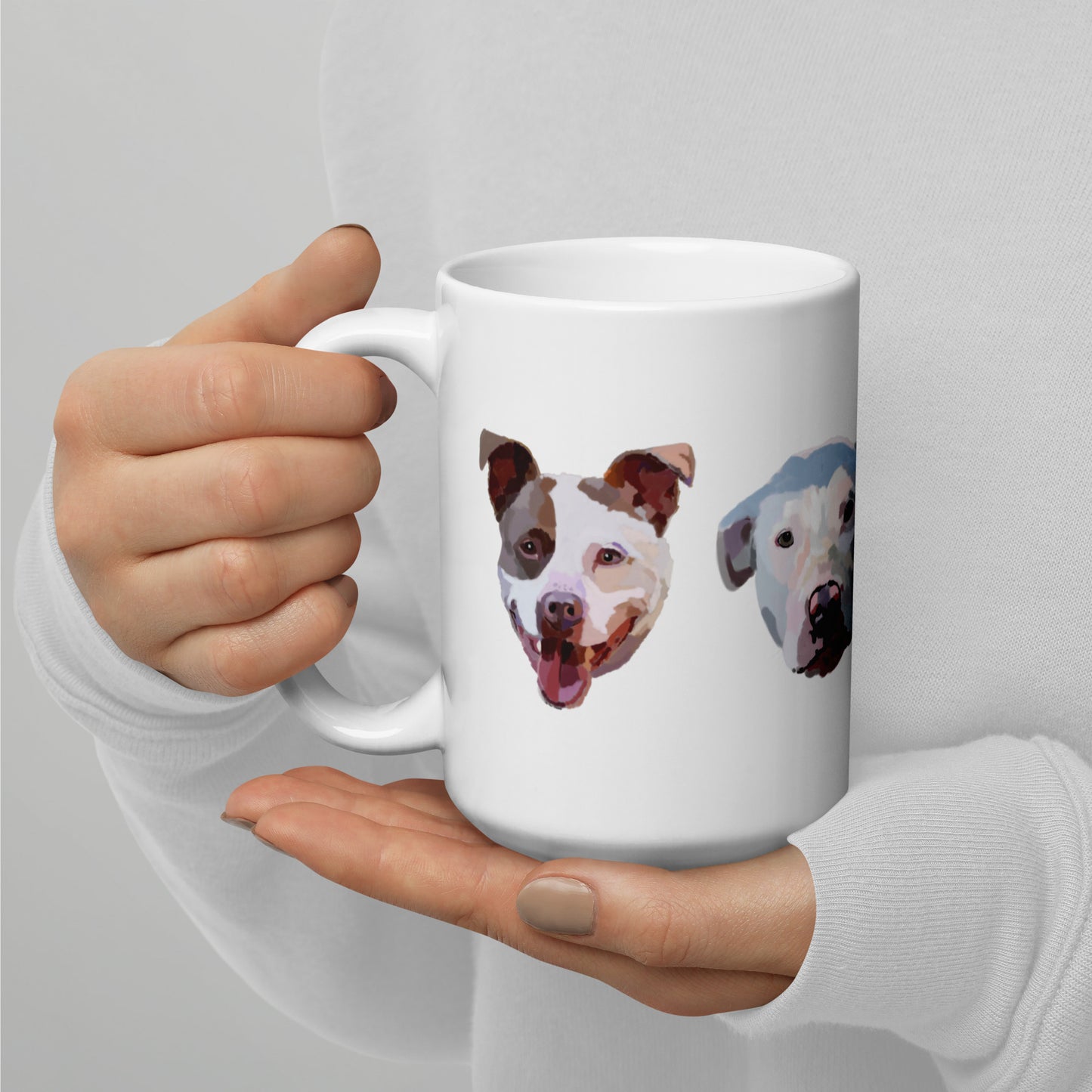 Painted pitbull faces mug