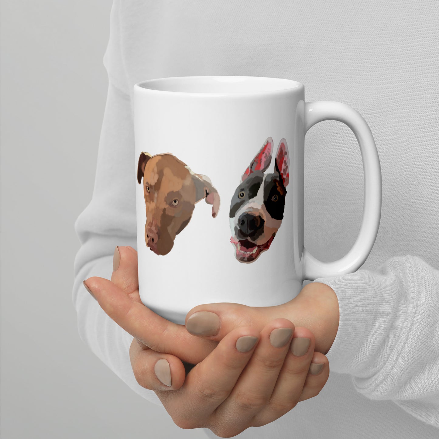 Painted pitbull faces mug