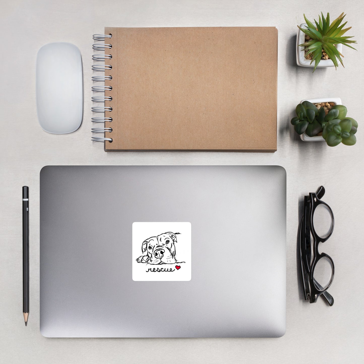 Rescue Pitbull sticker, Pitbull decal, Pit bull sketch, positive pitbull, Rescue Pittie sticker, laptop sticker, 3x3