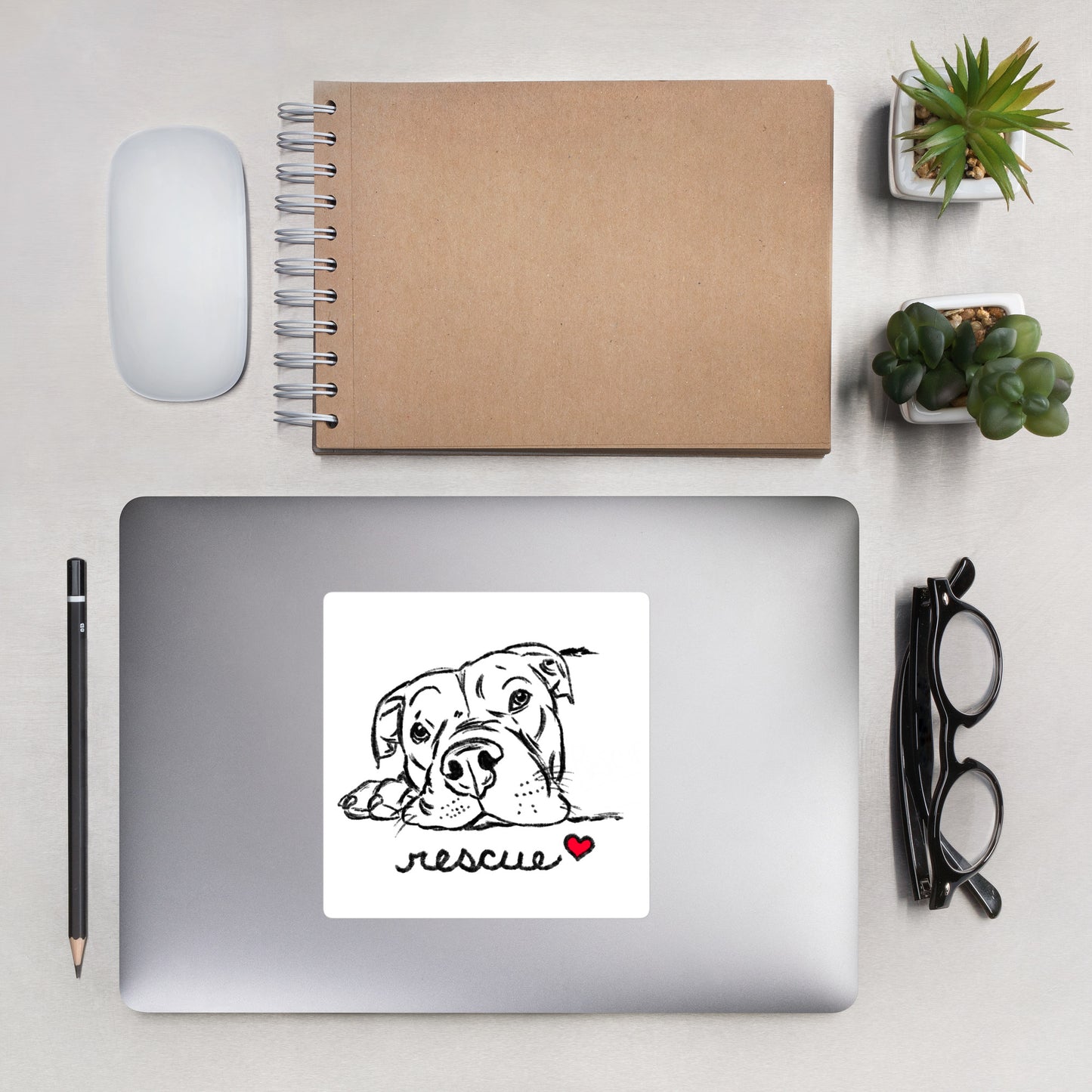 Rescue Pitbull sticker, Pitbull decal, Pit bull sketch, positive pitbull, Rescue Pittie sticker, 5 x 5