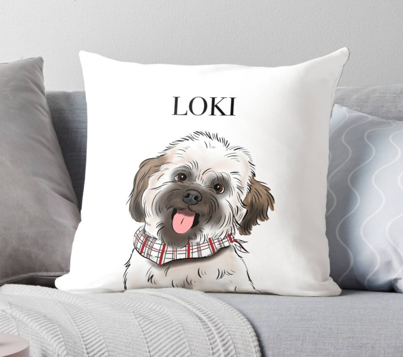 Pet portrait pillow hot sale
