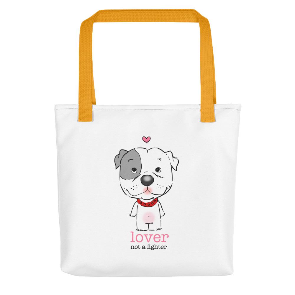 Totes - Pitbull Puppy Lover Not A Fighter Tote Bag