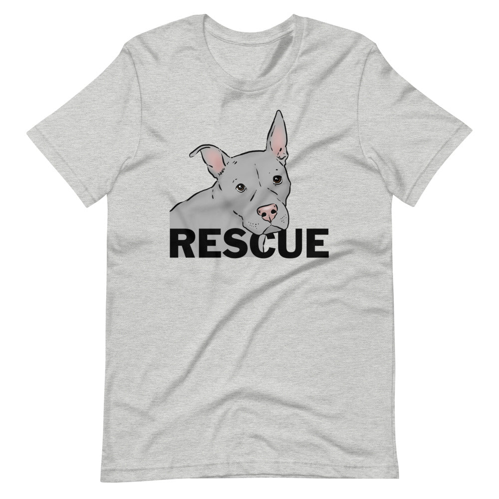 Pitbull Rescue T-shirt, Pittie rescue tee, shelter dog t-shirt, rescue pitbulls, heather gray shirt