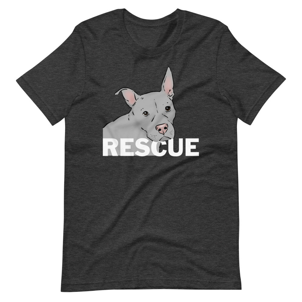 Pitbull Rescue T-shirt, Pittie rescue tee, shelter dog t-shirt, rescue pitbulls, dark gray shirt