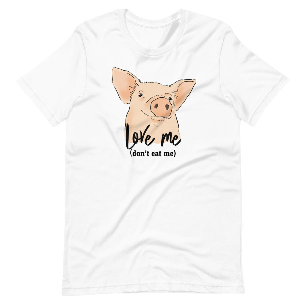 Cute Pig t-shirt, Vegan t-shirt, vegetarian t-shirt, save the pigs, pig lovers shirt, white t-shirt
