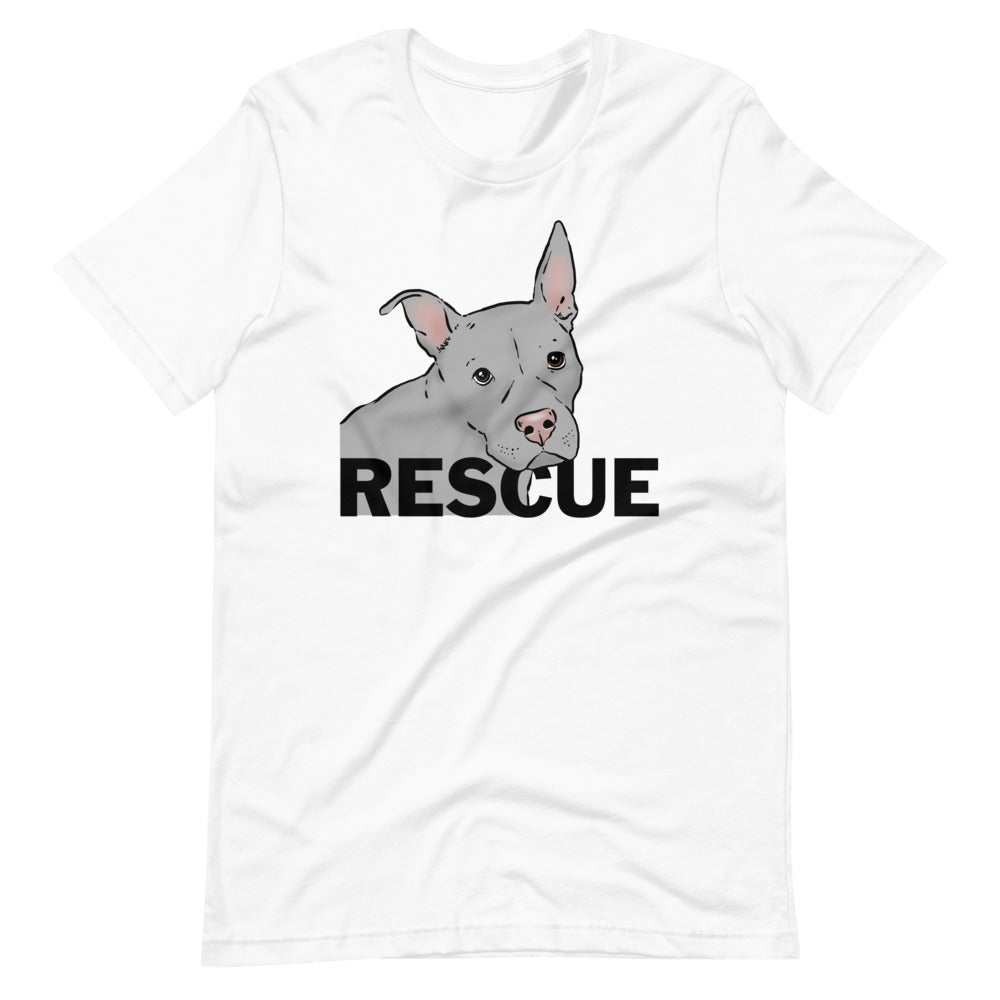 Pitbull Rescue T-shirt, Pittie rescue tee, shelter dog t-shirt, rescue pitbulls, white shirt