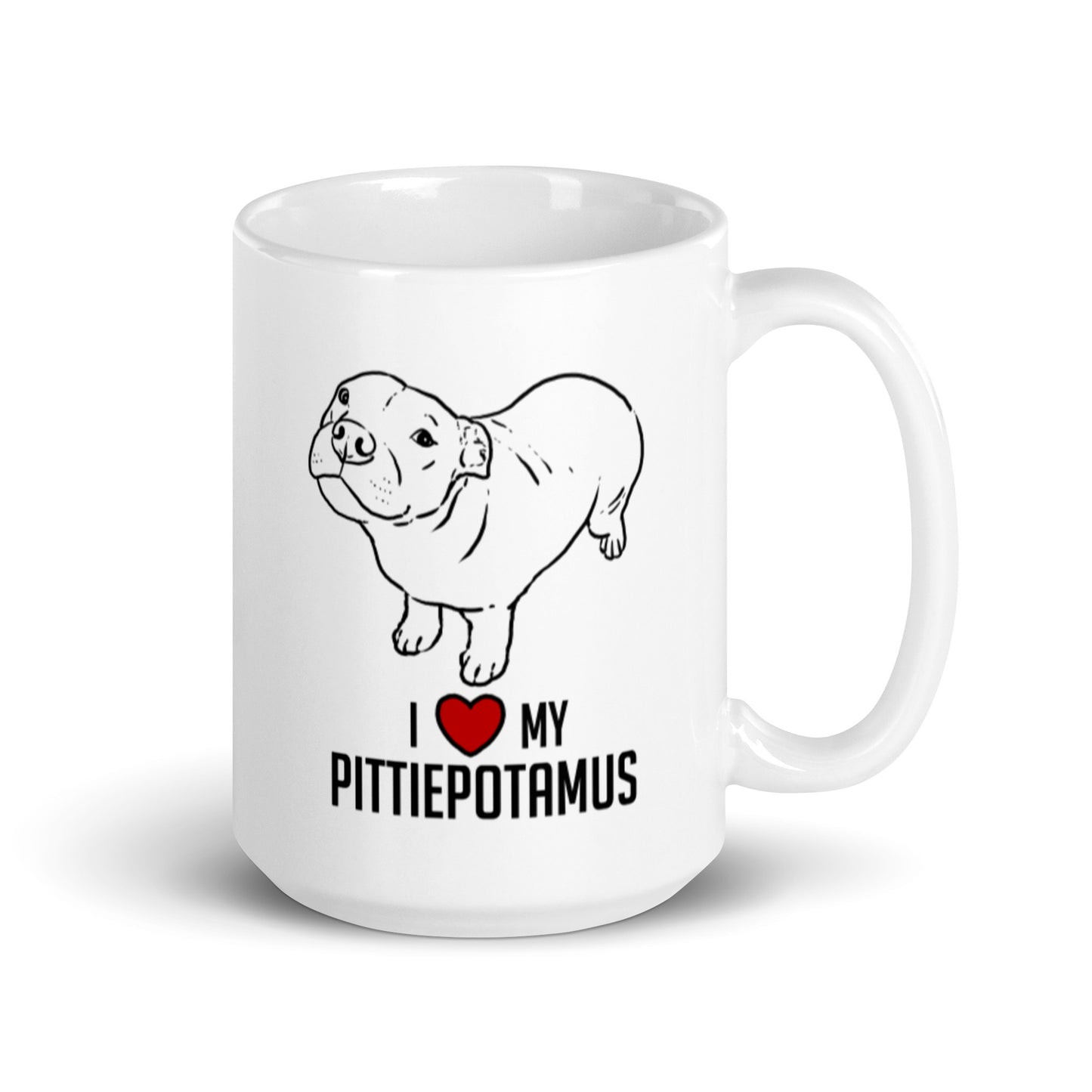 Pittiepotamus Mug, Funny pitbull mug, pit bull mug, 15 oz