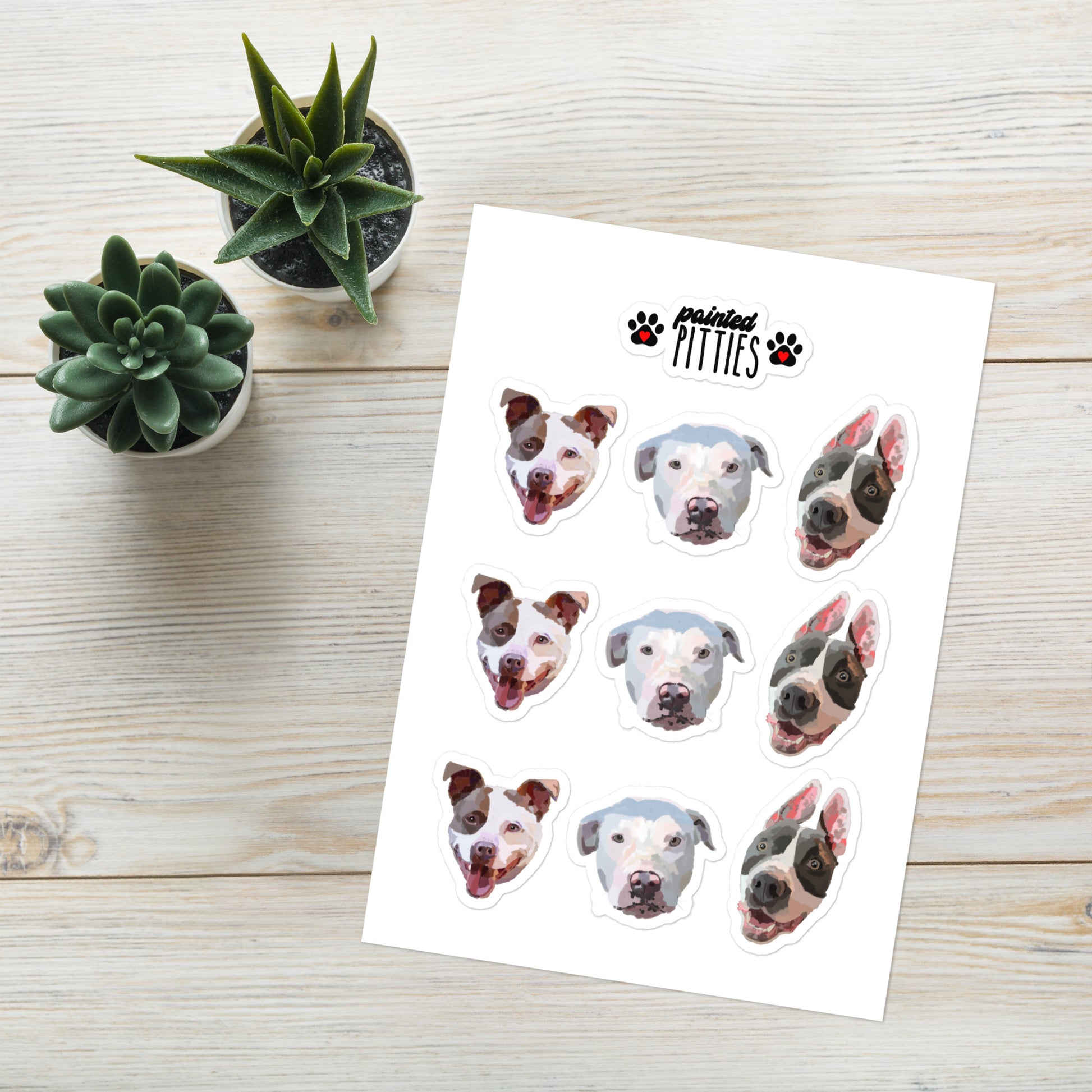 Pitbull Faces, Pitbull Sticker Sheet,  Pittie Stickers