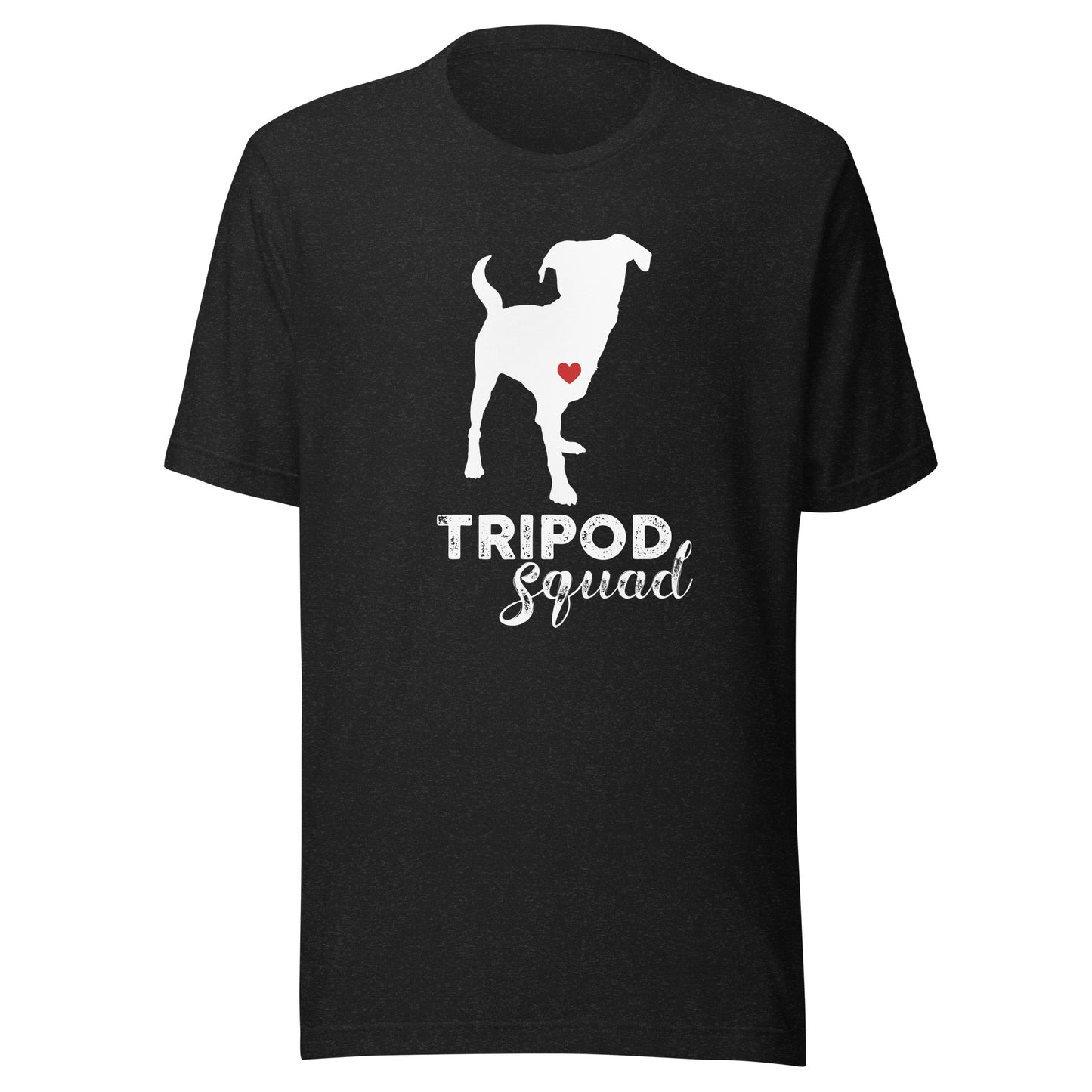 Tripod Squad, Tripod Dog t-shirt, Tripaws, Front Left Leg Amputee