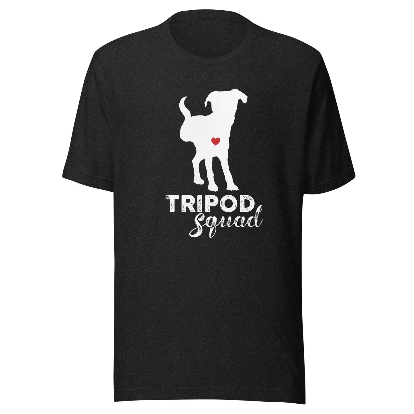 Tripod Squad t-shirt, Tripod Dog t-shirt , tripaws, Back Right Leg Amputee