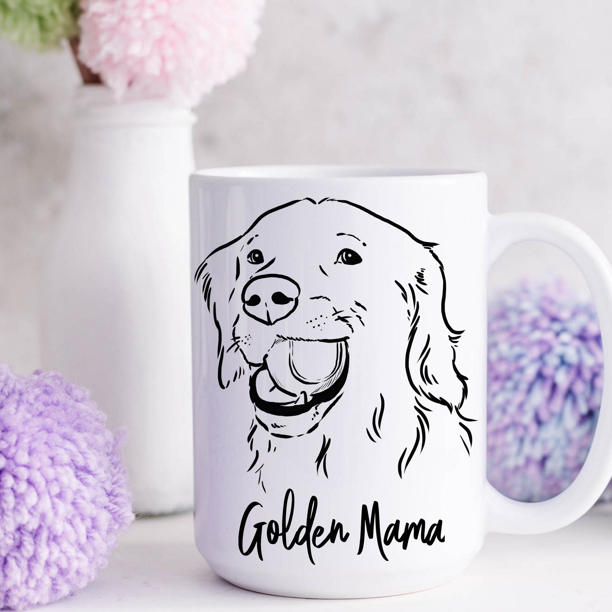 Custom Pet Portrait Mug, dog portrait, cat portrait, 15 oz mug