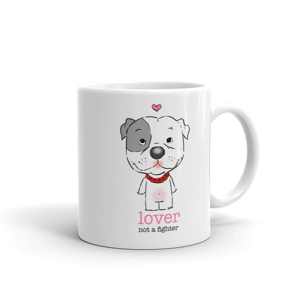 Mugs - Pitbull Puppy Lover Not A Fighter Mug