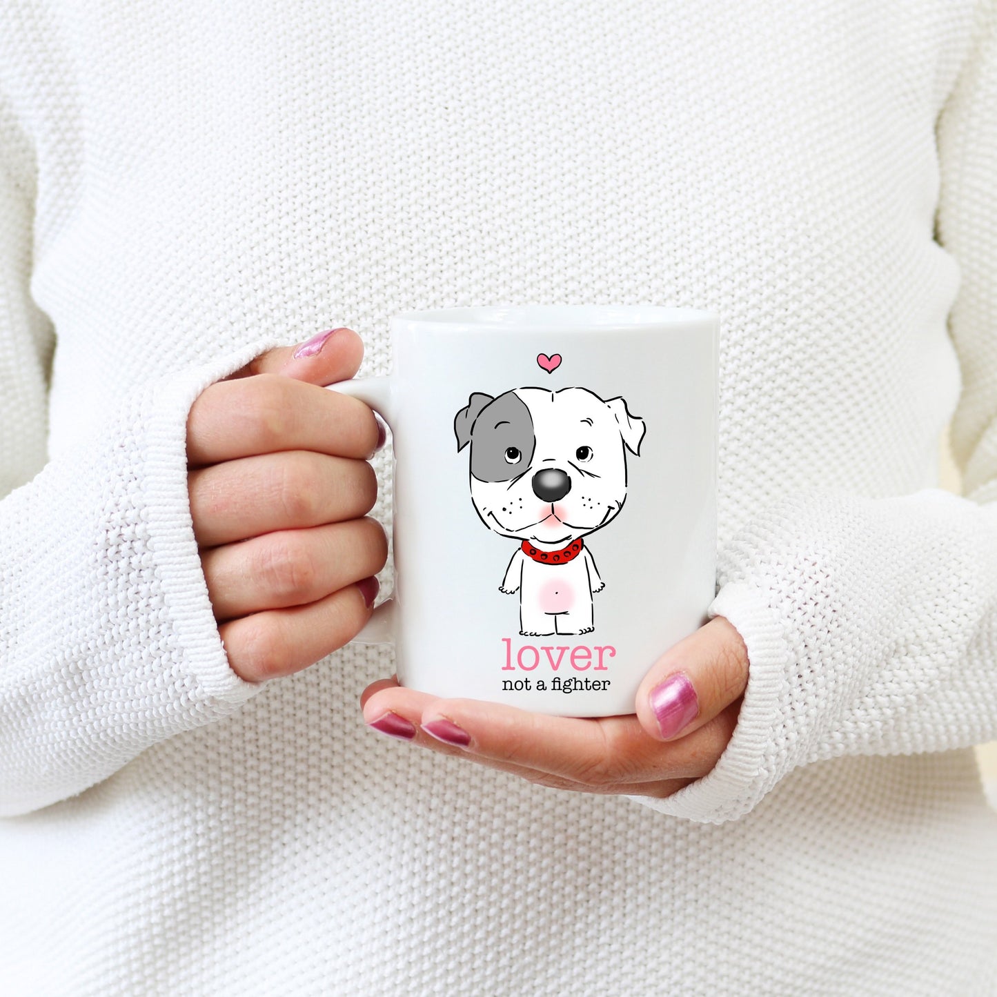 Mugs - Pitbull Puppy Lover Not A Fighter Mug