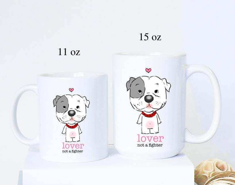 Mugs - Pitbull Puppy Lover Not A Fighter Mug