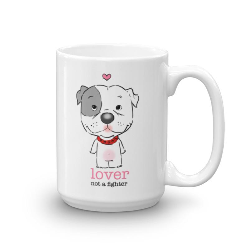 Mugs - Pitbull Puppy Lover Not A Fighter Mug