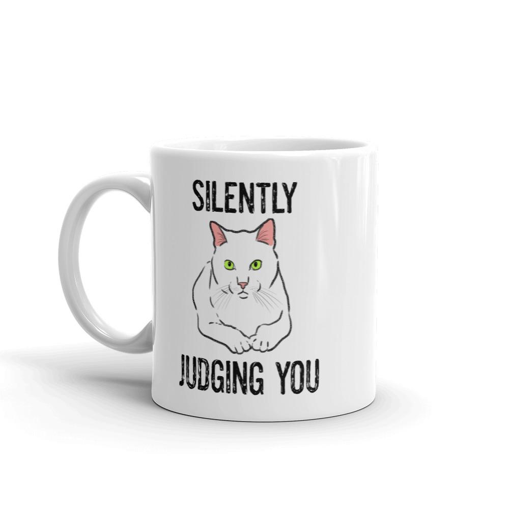 Mugs - "Silently Judging You" Funny Cat Mug