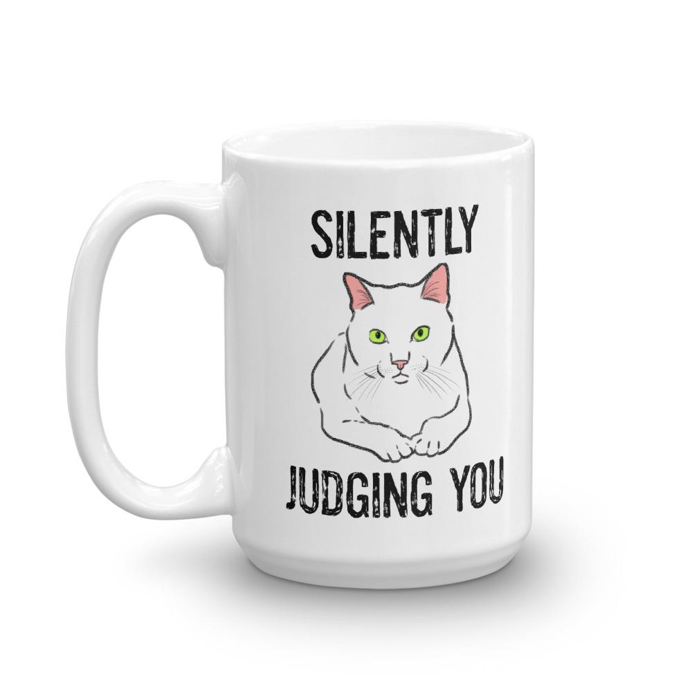 Mugs - "Silently Judging You" Funny Cat Mug