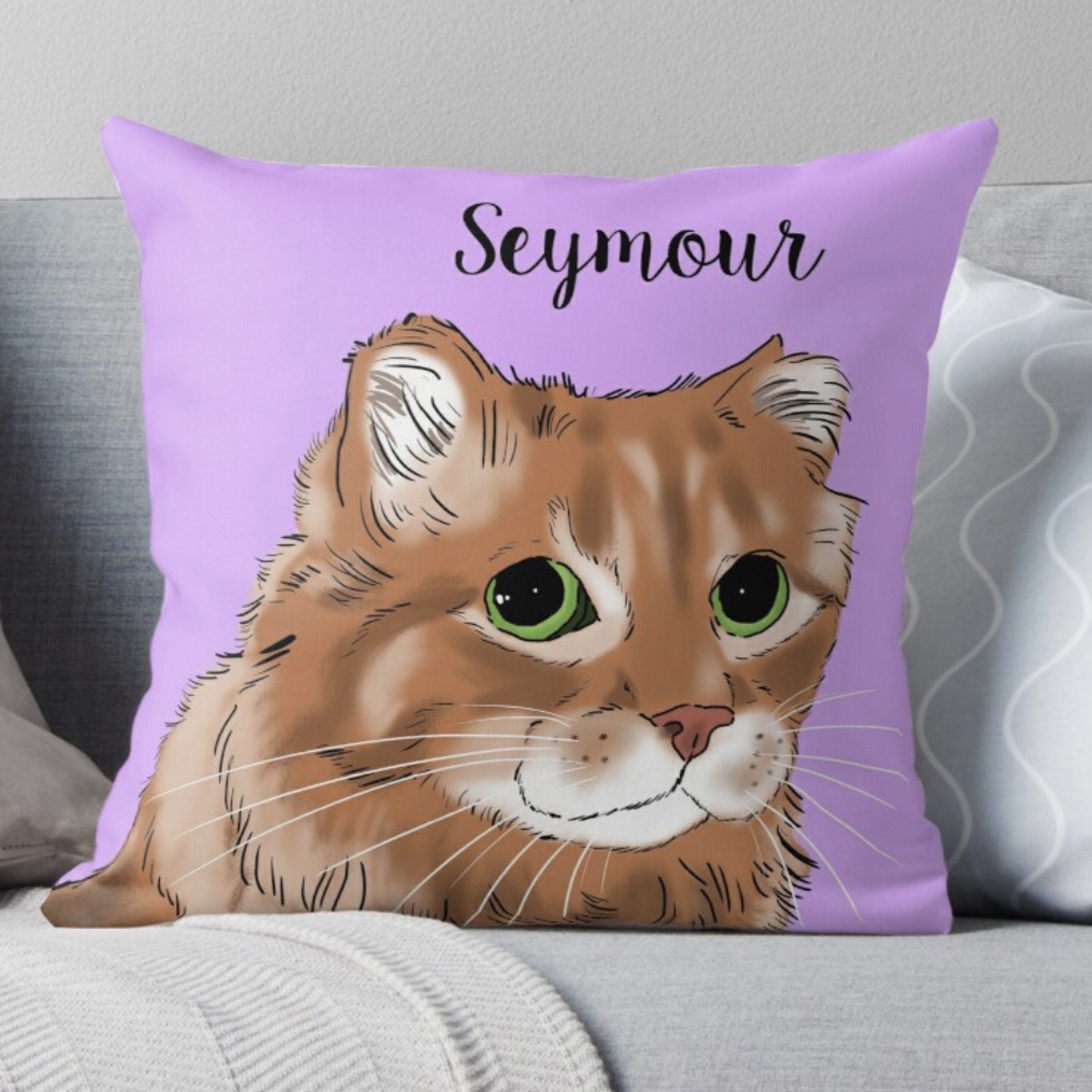 Custom Pet Portrait Pillow 18x18