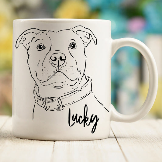 Custom Pet Portrait Mug, dog portrait, cat portrait, 11 oz mug