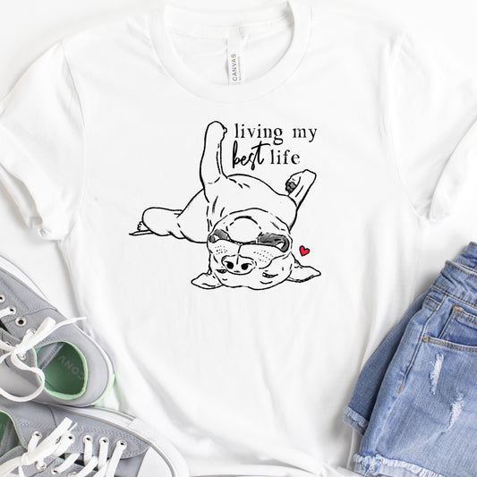 Funny Pitbull T-Shirt, Living My Best Life Pit Bull