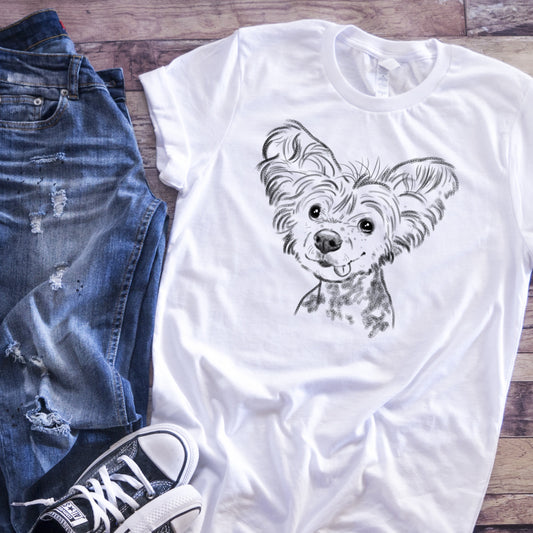 Chinese Crested Sketch Unisex T-Shirt