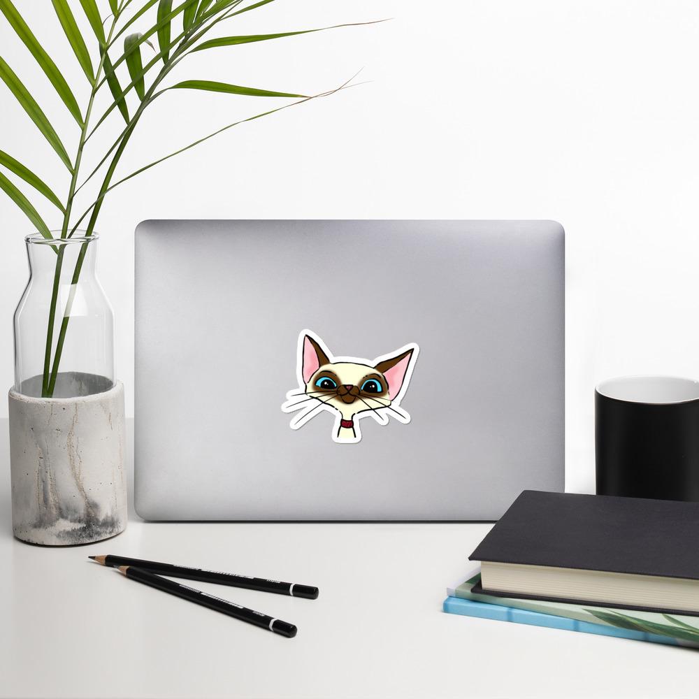 Stickers - Cartoon Siamese Cat Vinyl Sticker