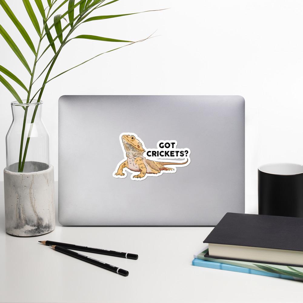 Stickers - "Got Crickets?" Bearded Dragon Vinyl Sticker