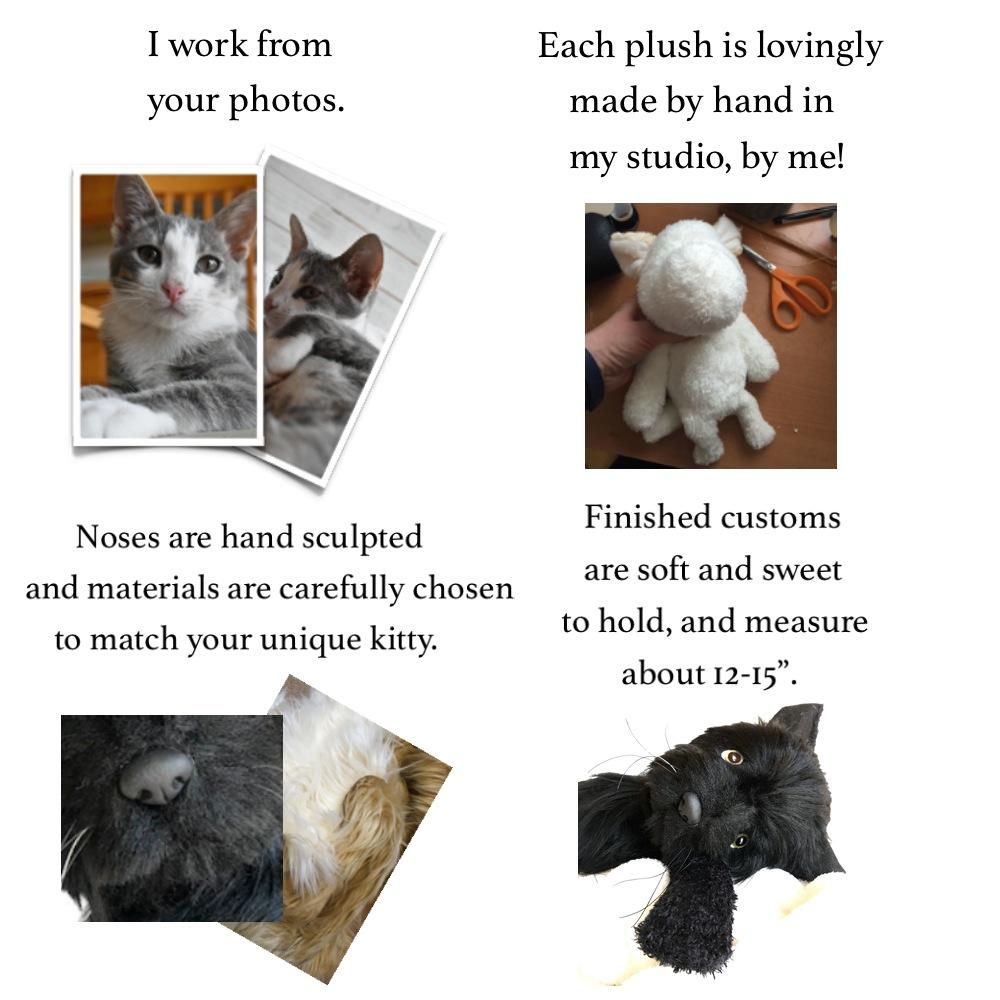 Custom Plush Cat Replica, cat stuffed animal, keepsake pouch, voice recorder, plush with sound, pet replica with sound, custom plush pet with sound, memory pocket, pet memorial plush, pet keepsake plush