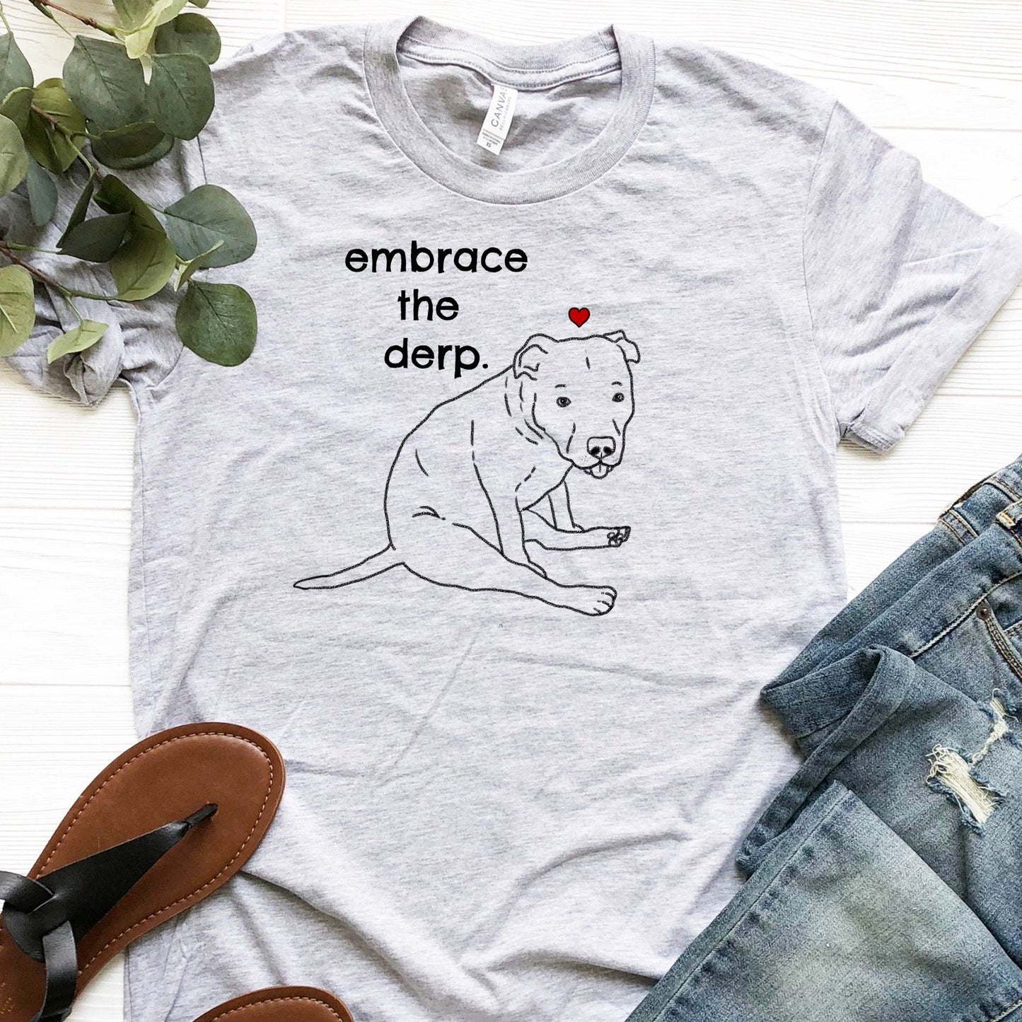 T-Shirts - Embrace The Derp Funny Pitbull T-Shirt