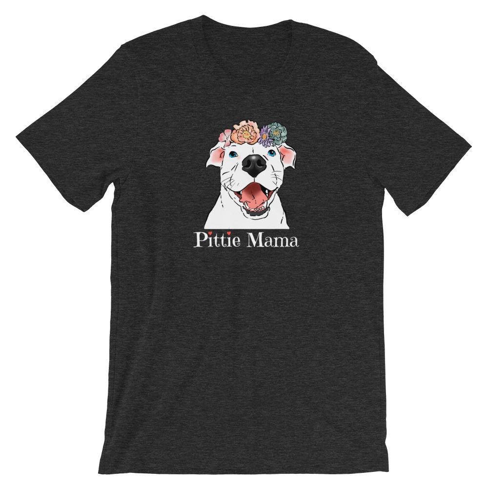 T-Shirts - Floral Pittie Mama T-Shirt