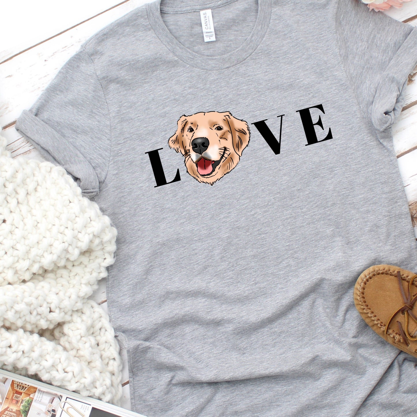 T-Shirts - Golden Retriever LOVE Unisex T-Shirt