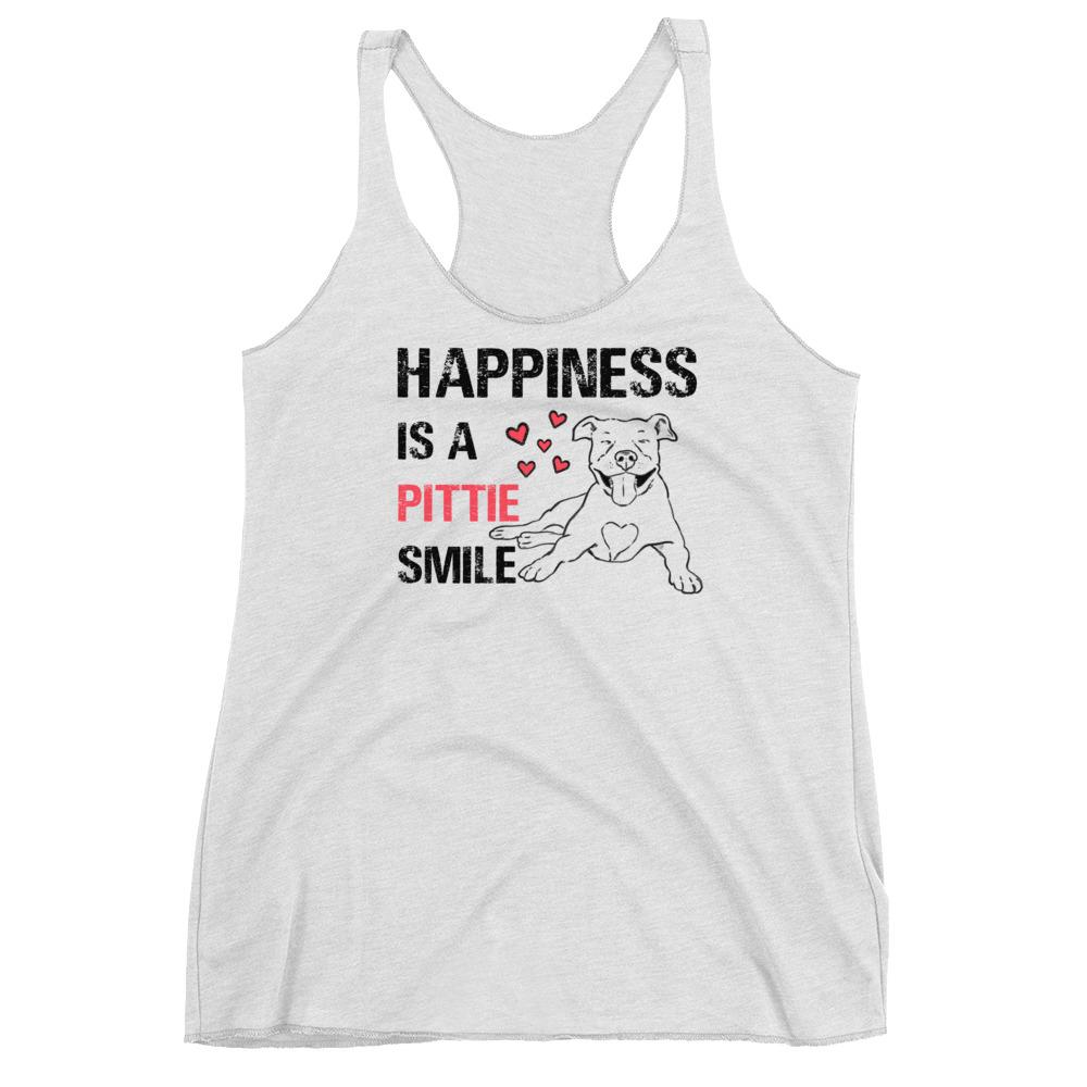 T-Shirts - Happiness Is A Pittie Smile Racerback Tank