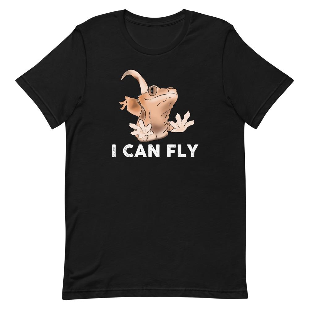 T-Shirts - "I Can Fly" Funny Crested Gecko Unisex T-Shirt