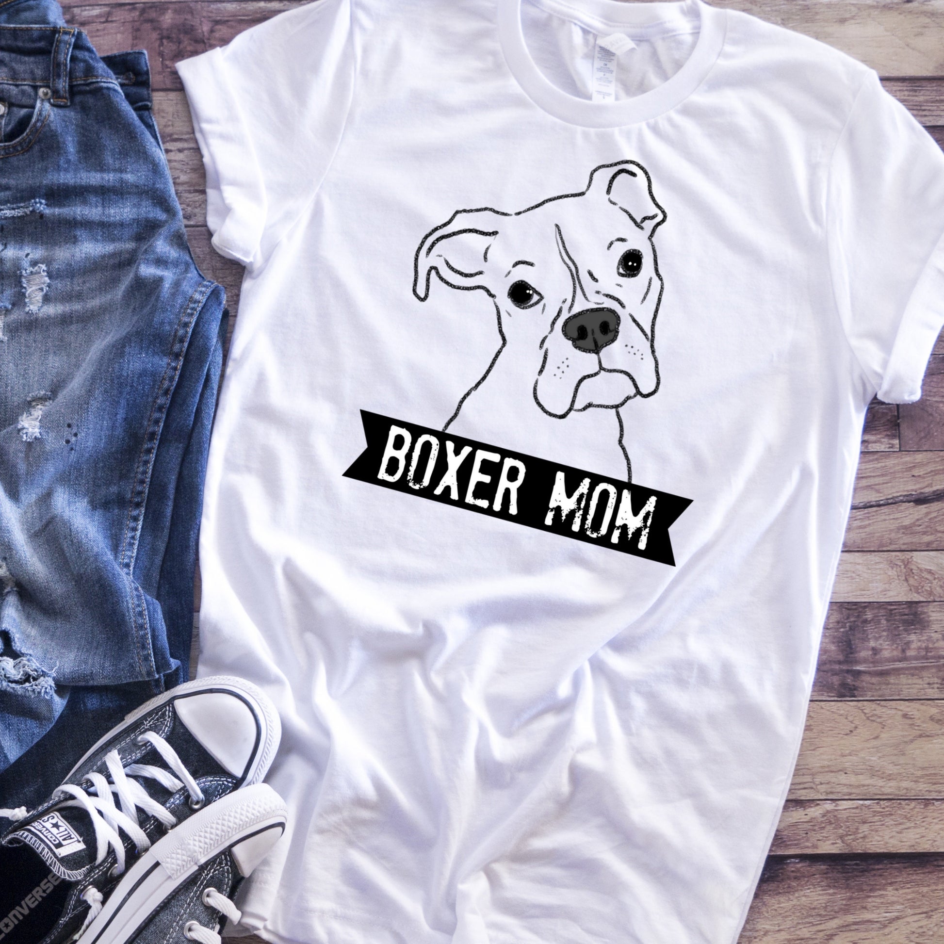 T-Shirts - Illustrated Boxer Mom T-Shirt