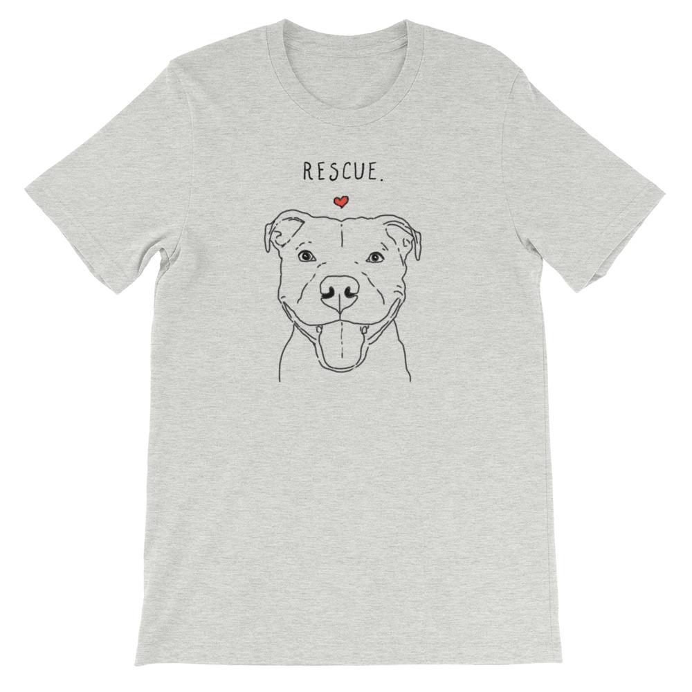 T-Shirts - Rescue Love Smiling Pit Bull T-Shirt