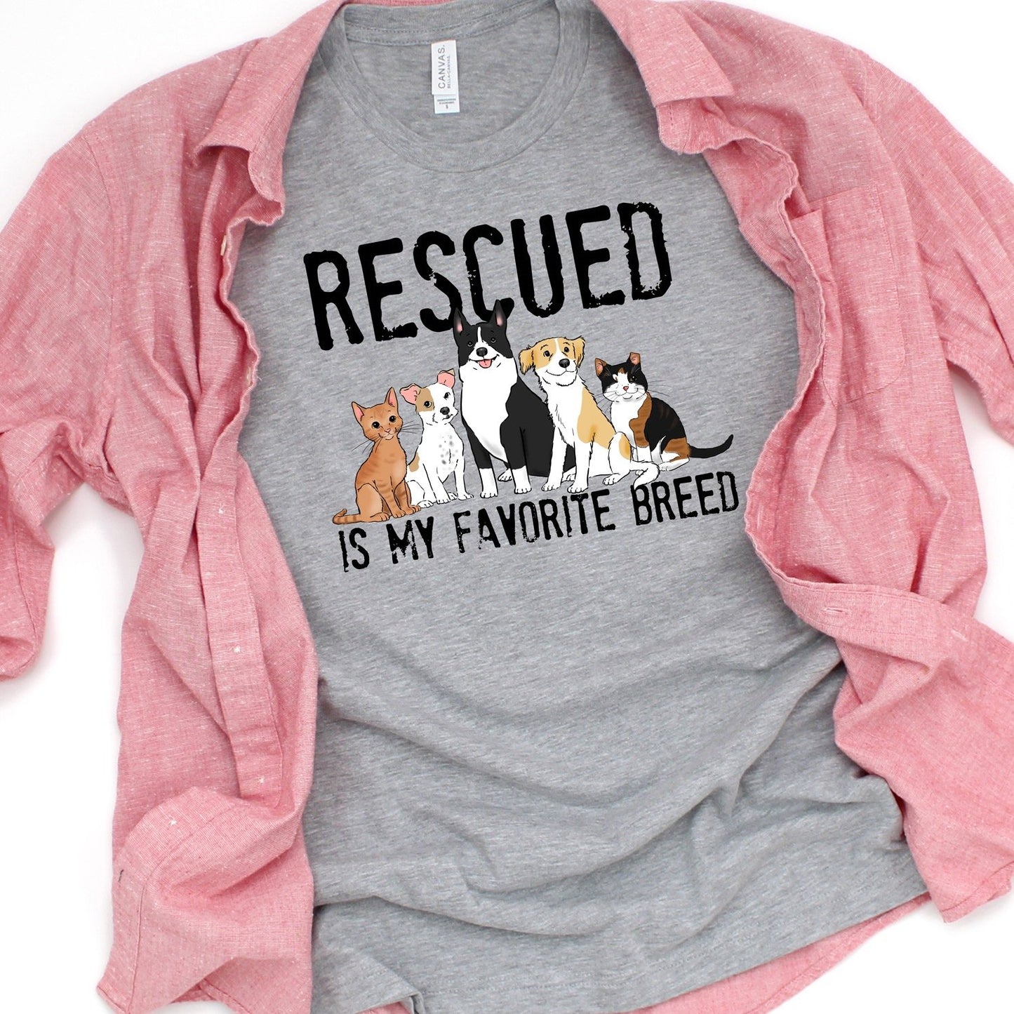 T-Shirts - Rescued Is My Favorite Breed Unisex T-Shirt