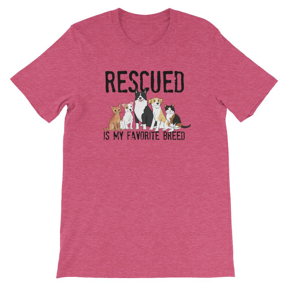 T-Shirts - Rescued Is My Favorite Breed Unisex T-Shirt