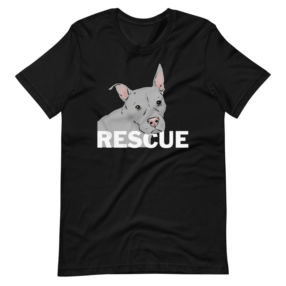 Rescue Dog Gray Pit Bull Unisex T-Shirt