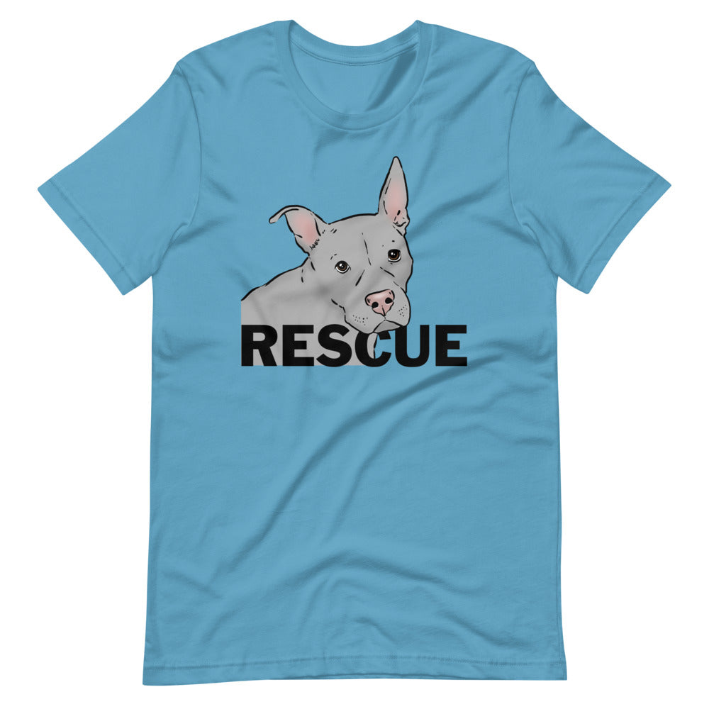 Rescue Dog Gray Pit Bull Unisex T-Shirt