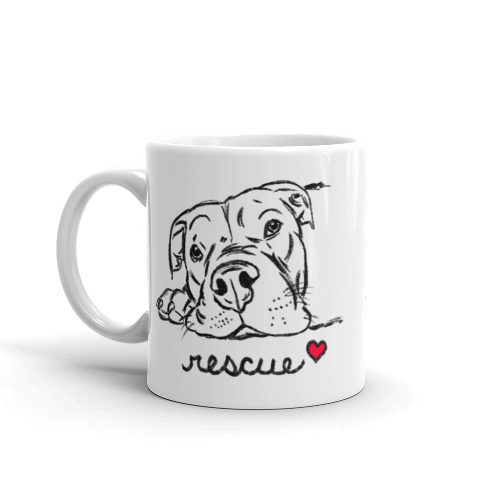 Rescue Pit Bull Sketch Mug