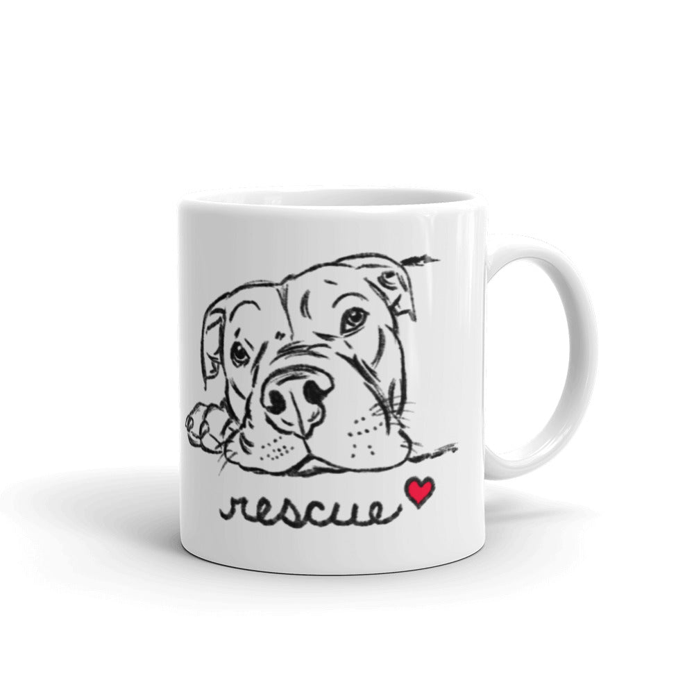 Rescue Pit Bull Sketch Mug